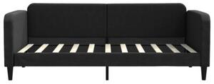 Sofa z funkcją spania, czarna, 90x190 cm, obita tkaniną