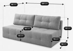 Sofa Rozkładana Kanapa z Funkcją Spania Dwuosobowa Do Salonu Szara MORANA