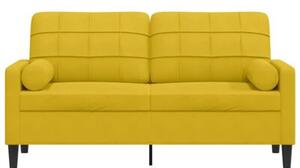 Sofa 2-osobowa z poduszkami, Å¼Ã³Åta, 140 cm, aksamit