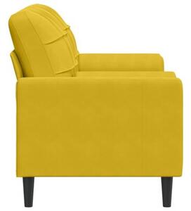 Sofa 2-osobowa z poduszkami, Å¼Ã³Åta, 140 cm, aksamit