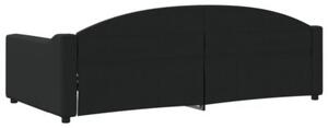 Sofa z funkcją spania, czarna, 100x200 cm, obita tkaniną