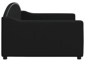 Sofa z funkcją spania, czarna, 100x200 cm, obita tkaniną