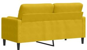 Sofa 2-osobowa z poduszkami, Å¼Ã³Åta, 140 cm, aksamit