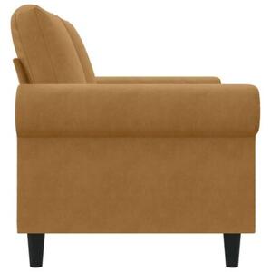 Sofa 2-osobowa, brÄ zowy, 120 cm, tapicerowana aksamitem