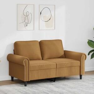 Sofa 2-osobowa, brÄ zowy, 120 cm, tapicerowana aksamitem