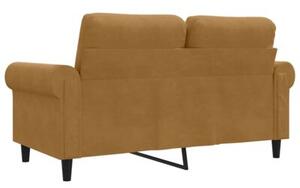 Sofa 2-osobowa, brÄ zowy, 120 cm, tapicerowana aksamitem