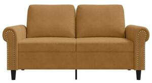 Sofa 2-osobowa, brÄ zowy, 120 cm, tapicerowana aksamitem