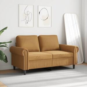 Sofa 2-osobowa, brÄ zowy, 120 cm, tapicerowana aksamitem