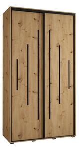 Szafa przesuwna wysoka Davos 12 140, gł. 60 cm artisan + artisan + czarny
