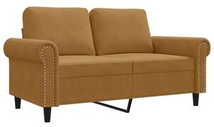 Sofa 2-osobowa, brÄ zowy, 120 cm, tapicerowana aksamitem
