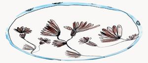 Komplet talerzy z porcelany kostnej Midnight Flowers, 2 elem