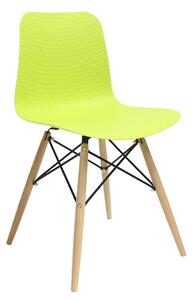 Krzesło KRADO DSW PREMIUM zielone - polipropylen, podstawa bukowa