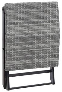 Składany stołek, rattan pe, szary