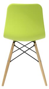 Krzesło KRADO DSW PREMIUM zielone - polipropylen, podstawa bukowa
