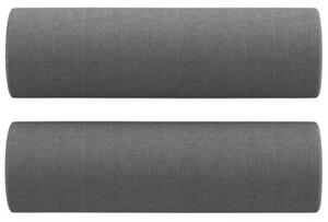 Sofa 2-osobowa z poduszkami, ciemnoszara, 120 cm, tkanina