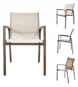Zestaw mebli ogrodowych balkon stół Allen Pro 190x90 s + 8x krzesło Fuerte taupe