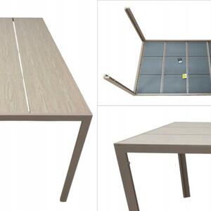 Zestaw mebli ogrodowych balkon stół Allen Pro 190x90 s + 8x krzesło Fuerte taupe