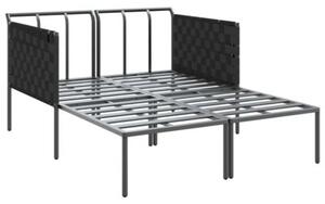 Leżak antracyt 153 x 115 x 69.5 cm stal malowana proszkowo