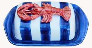 Ręcznie malowana maselniczka Lobster