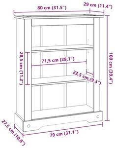Biblioteczka w meksykańskim stylu corona, sosna, 80x29x100 cm