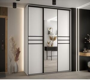 Szafa przesuwna wysoka Davos 11 180, gł. 60 cm biały + biały + czarny