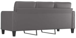 Sofa, 3-osobowa szara, 180 cm, sztuczna skÃ³ra
