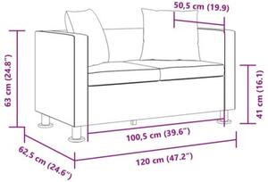 Sofa 2-osobowa ze skÃ³ry syntetycznej, biaÅa