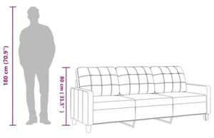 Sofa, 3-osobowa kremowa, 180 cm, sztuczna skÃ³ra