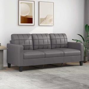 Sofa, 3-osobowa szara, 180 cm, sztuczna skÃ³ra