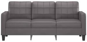 Sofa, 3-osobowa szara, 180 cm, sztuczna skÃ³ra