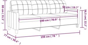 Sofa, 3-osobowa winna czerwieÅ, 180 cm, sztuczna skÃ³ra