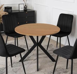 Nowoczesny stolik 80 cm dąb złoty + czarny E5-M26