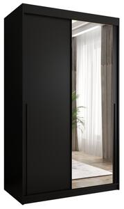 Szafa przesuwna z lustrem Garderoba SIMA T2 120 czarny + u. czarny