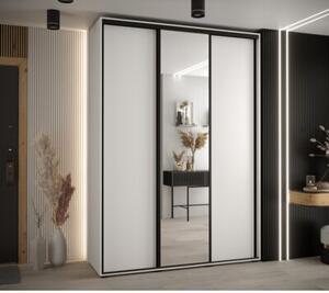 Szafa przesuwna wysoka Davos 3 180, gł. 60 cm biały + biały + czarny