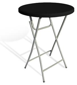 Stół koktajlowy składany Ø 80 cm, wysokość 110 cm - Czarny