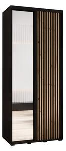 Szafa przesuwna wysoka Lanko 2 120, gł. 45 cm czarny + czarny + artisan