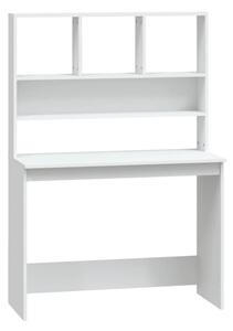 Biurko z pÃ³Åkami, biaÅe, 102x45x148 cm, materiaÅ drewnopochodny