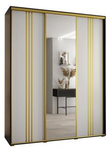 Szafa przesuwna wysoka Davos 7 200, gł. 45 cm czarny + biały + złoty