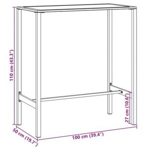 Stolik barowy, czarny, 100x50x110 cm, malowana proszkowo stal