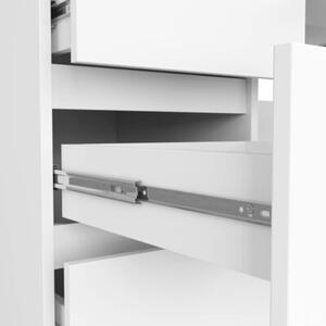 Biurko komputerowe, szuflady, CORE, 135x50x77 cm, biel, mat | TYLETEGOTU