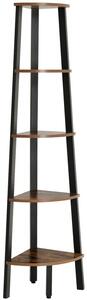Regał narożny TAYLOR 5 półek 159x34 cm, rustykalny brązowy