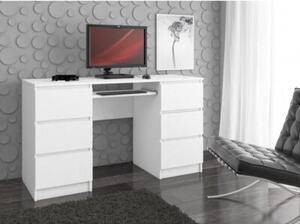 Biurko komputerowe, szuflady, CORE, 135x50x77 cm, biel, mat | TYLETEGOTU