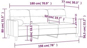 Sofa 3-osobowa z poduszkami, brÄ zowa, 180 cm, tkanina