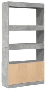 Kredens, szarość betonu, 92x33x180 cm, materiał drewnopochodny
