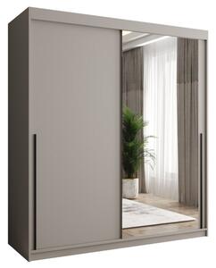 Szafa przesuwna z lustrem Garderoba SIMA T2 180 kaszmir + u. czarny