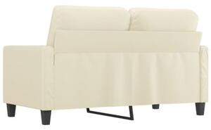 Sofa, 2-osobowa kremowy, 120 cm, sztuczna skÃ³ra