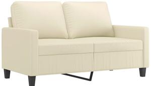 Sofa, 2-osobowa kremowy, 120 cm, sztuczna skÃ³ra