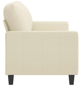 Sofa, 2-osobowa kremowy, 120 cm, sztuczna skÃ³ra