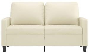 Sofa, 2-osobowa kremowy, 120 cm, sztuczna skÃ³ra