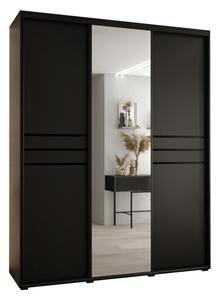 Szafa przesuwna wysoka Davos 11 200, gł. 60 cm czarny + czarny + czarny